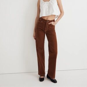 The Petite Emmett 2.0 Wide-Leg Pants: Garment-Dyed Edition in Clifftop Brown